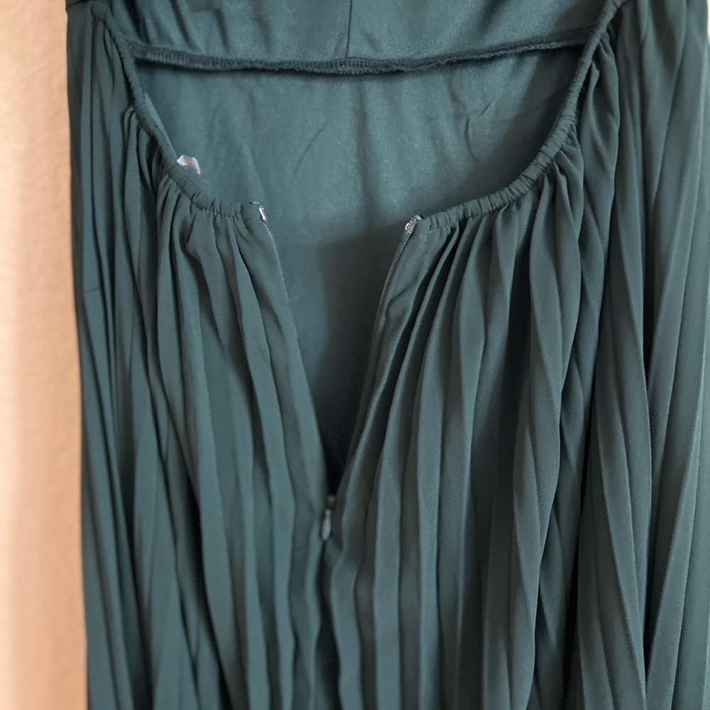 Lulu's Dark Teal Pleated Maxi Dress with Strappy Back - Picture 6 of 7